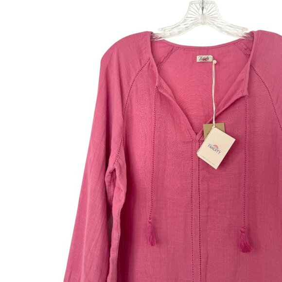 Faherty Celina Organic Cotton Top French Rose Size S NWT - Picture 8 of 12